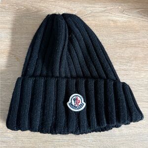 Moncler Black Ribbed Knit Beanie - 50% off!